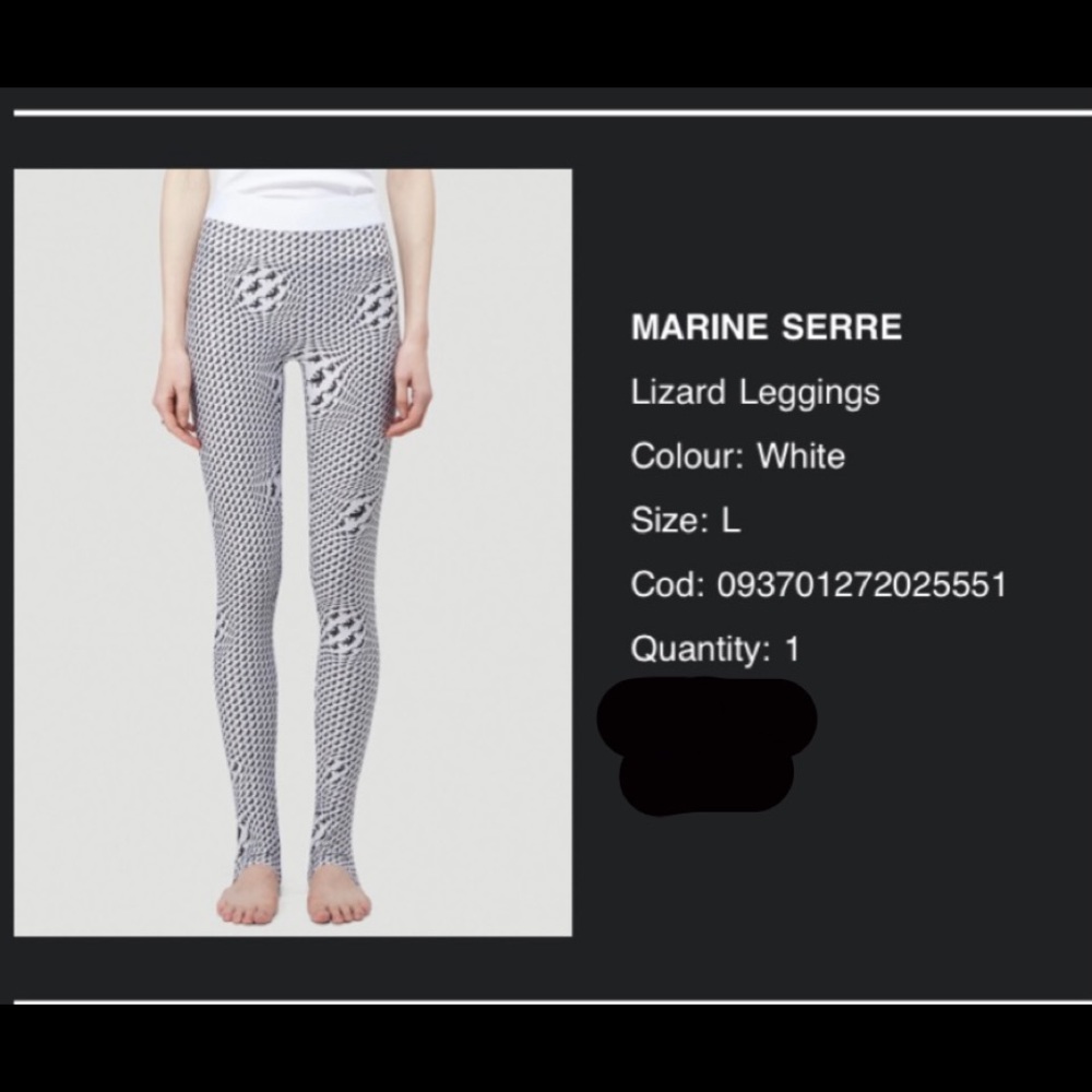 SOLD!!!Marine Serre Lizard Leggings